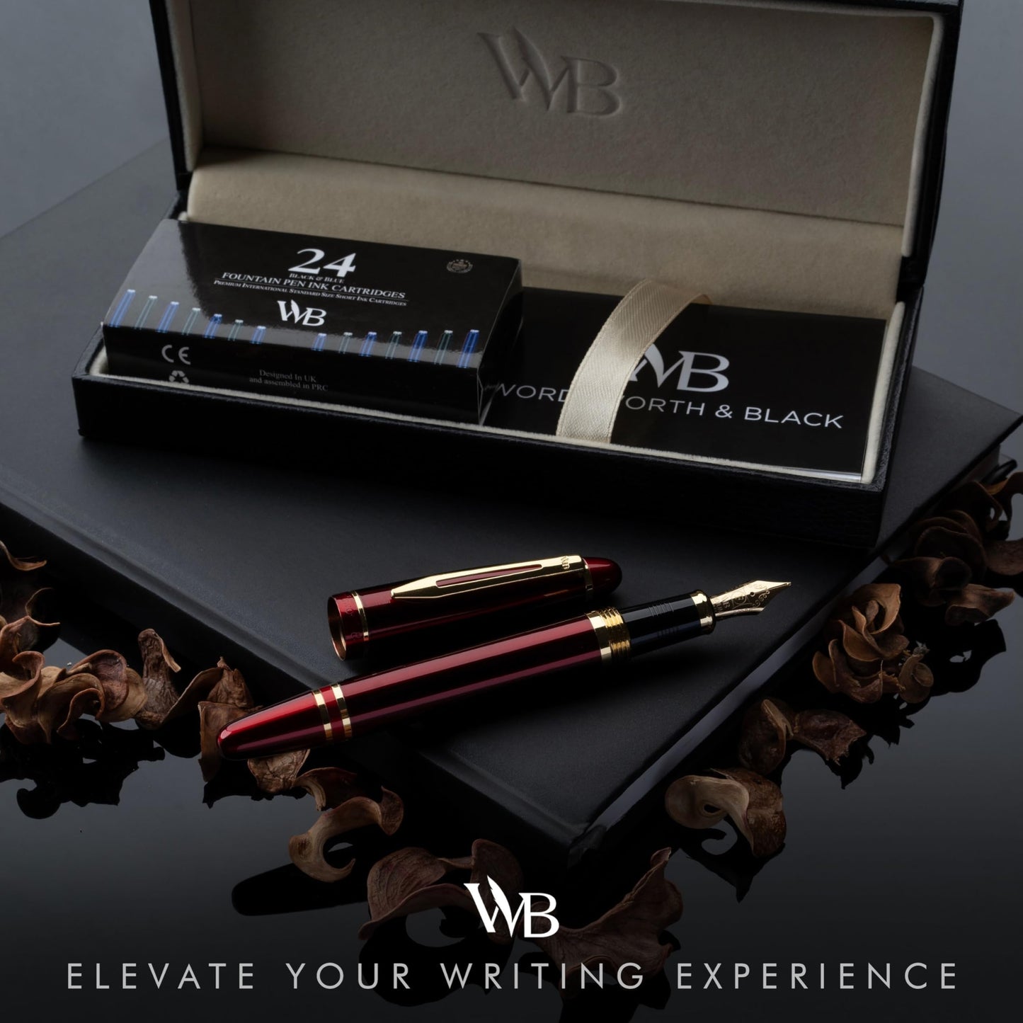 Wordsworth & Black Majesti Fountain Pen Set for Writing, Fine Nib