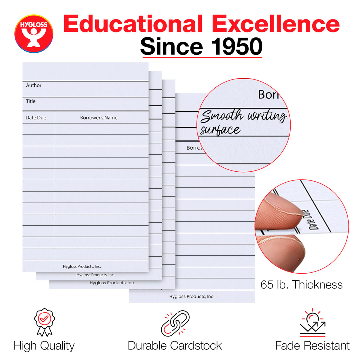 Hygloss Library Checkout Cards for Traditional Book Pockets and Classroom Organization - Vintage