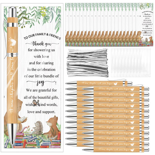 Spakon 50 Sets New Chapter Baby Shower Favor Pens with Thank You Bookmark