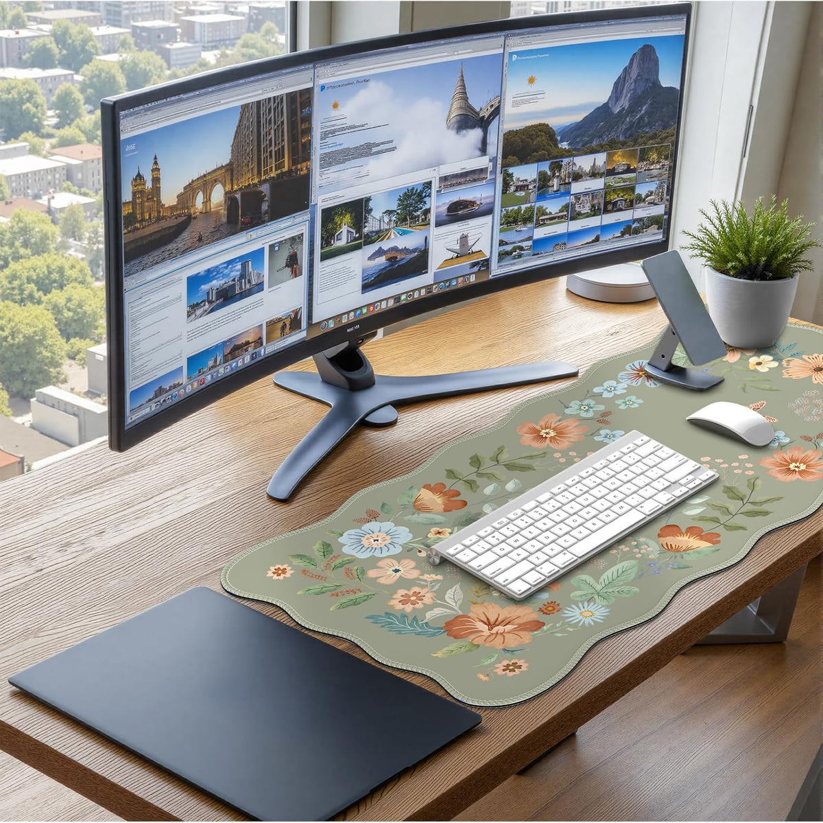 iCasso Green Computer Pad 35.4"x15.7", Desk Protector for Workspace