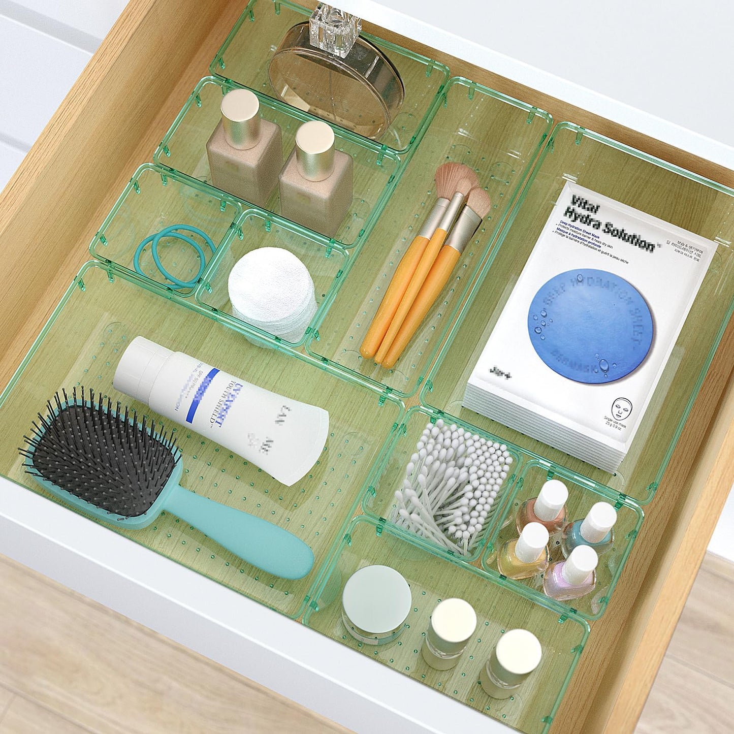 23 PCS Plastic Drawer Organizers Set, 4 Size Desk Drawer Organizer Trays