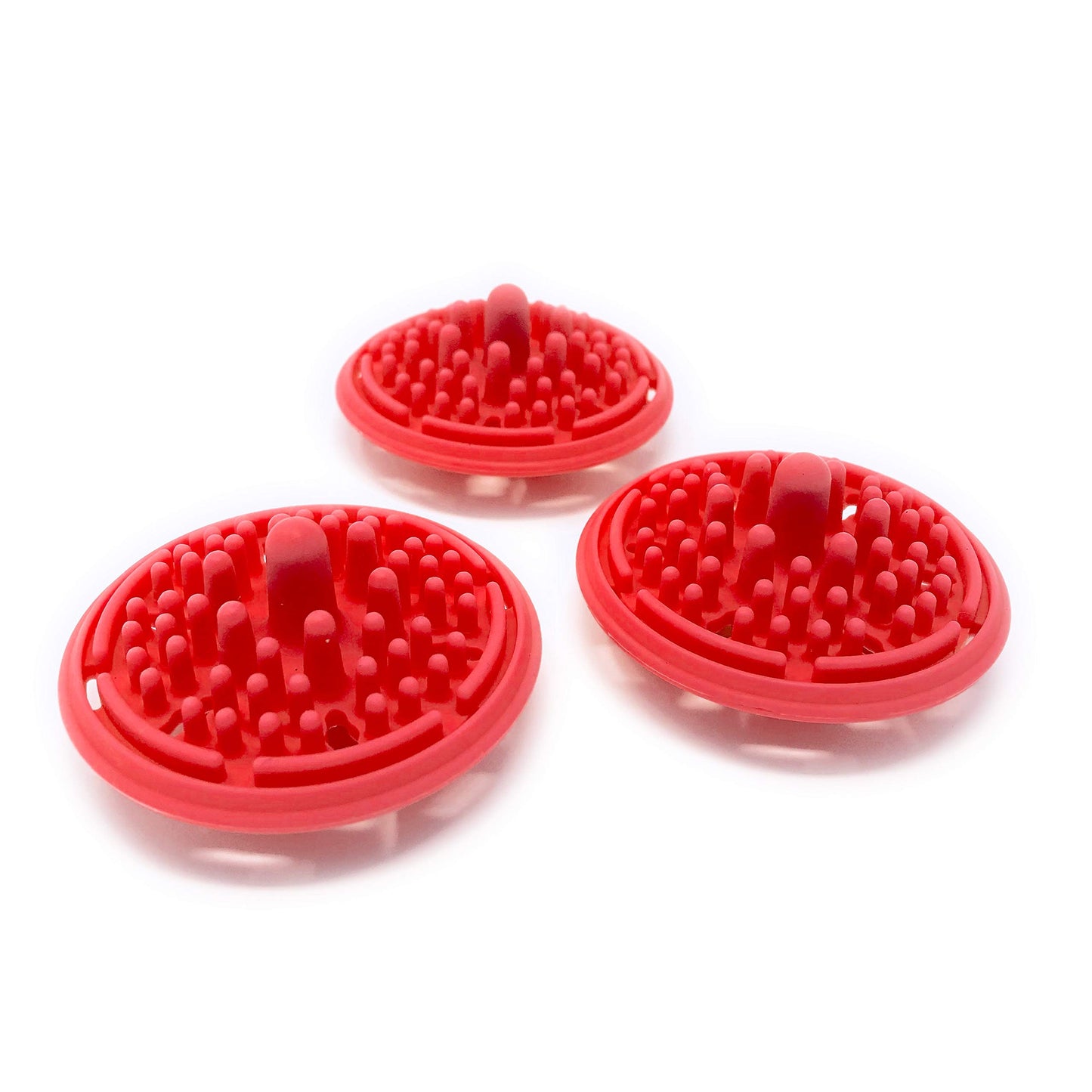 Paint Puck Paint Brush Cleaner (3-Pack, Red) – Reusable Silicone Insert with Suction & Nubs for