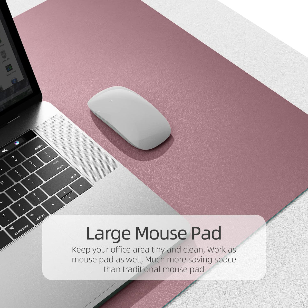 YSAGi Desk Mat, 35.4" x 17" Waterproof Laptop Leather Pad Protector, Large Blotter for Keyboard and