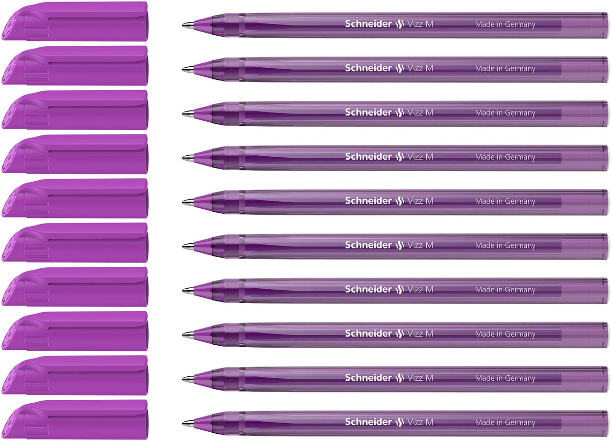 Schneider Vizz 102208 Ballpoint Pen for Easy and Quick Writing - Colour Ink Barrel - Medium Line