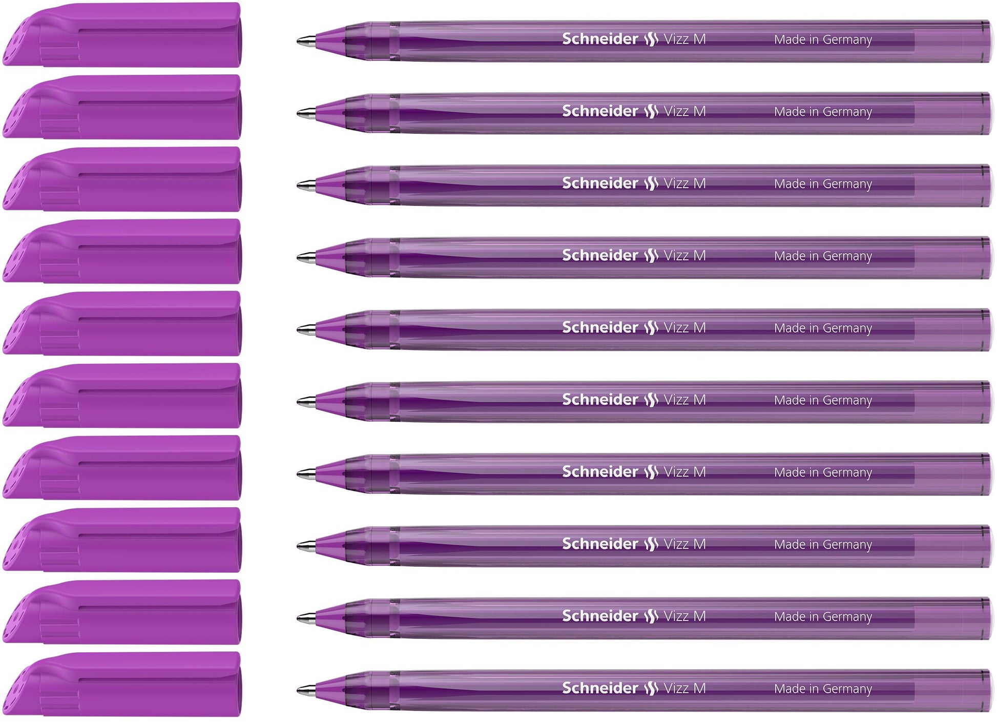 Schneider Vizz 102208 Ballpoint Pen for Easy and Quick Writing - Colour Ink Barrel - Medium Line