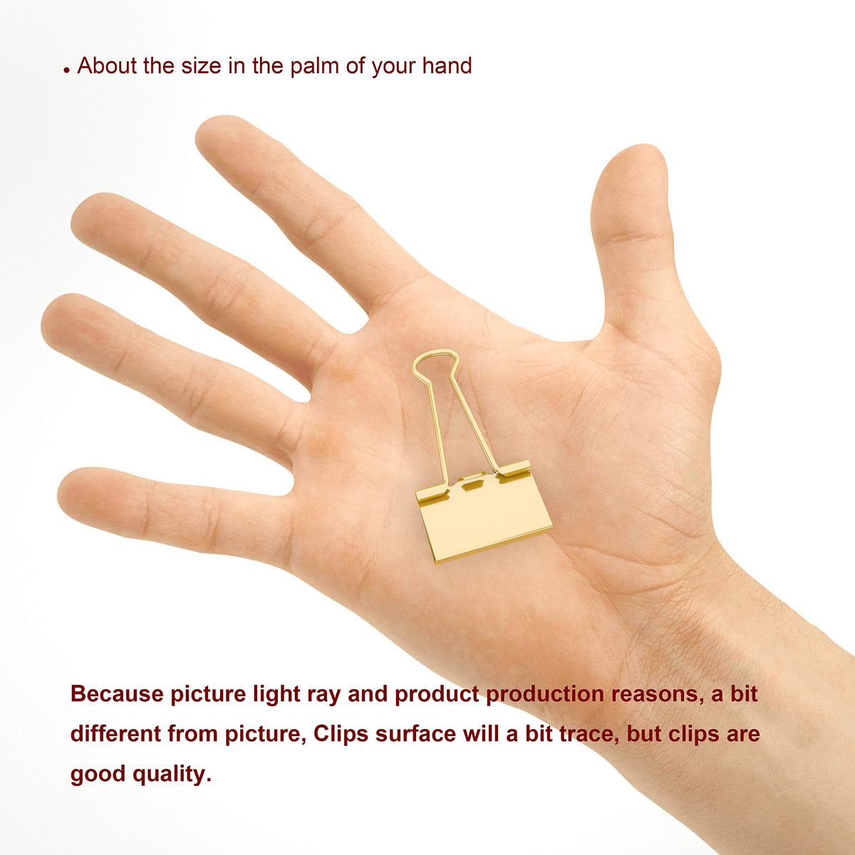 Nctinystore Binder Clips Little a bit Smaller Than Medium Clips Metal Clamp 1IN / 25MM (Golden, 24