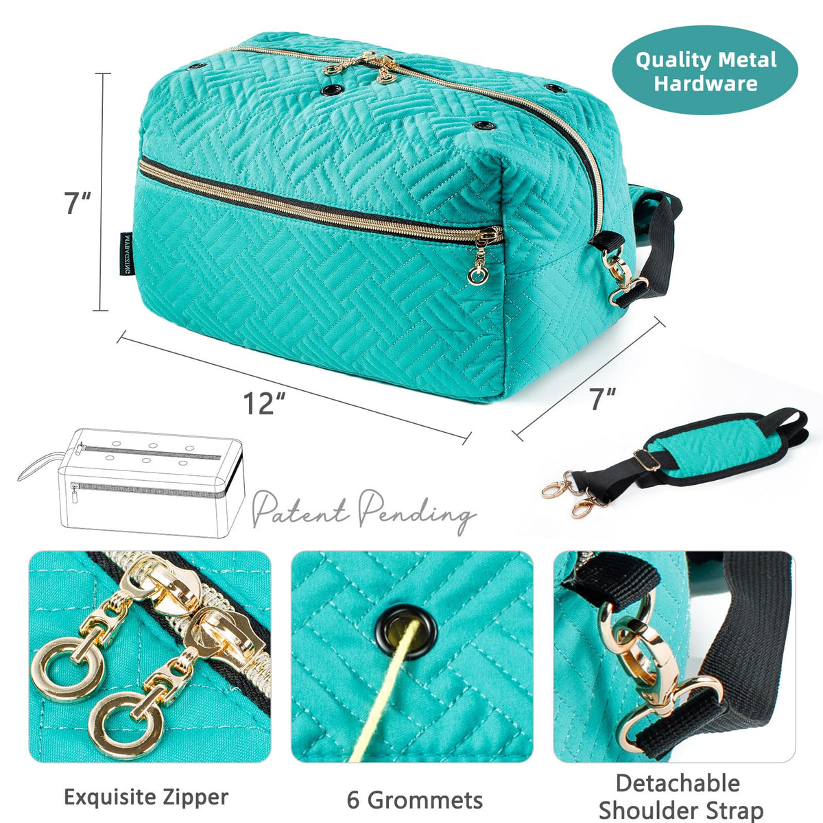 MYBAGZING Crochet Bag Organizer,Knitting Bag for Yarn Storage&Crochet Hooks