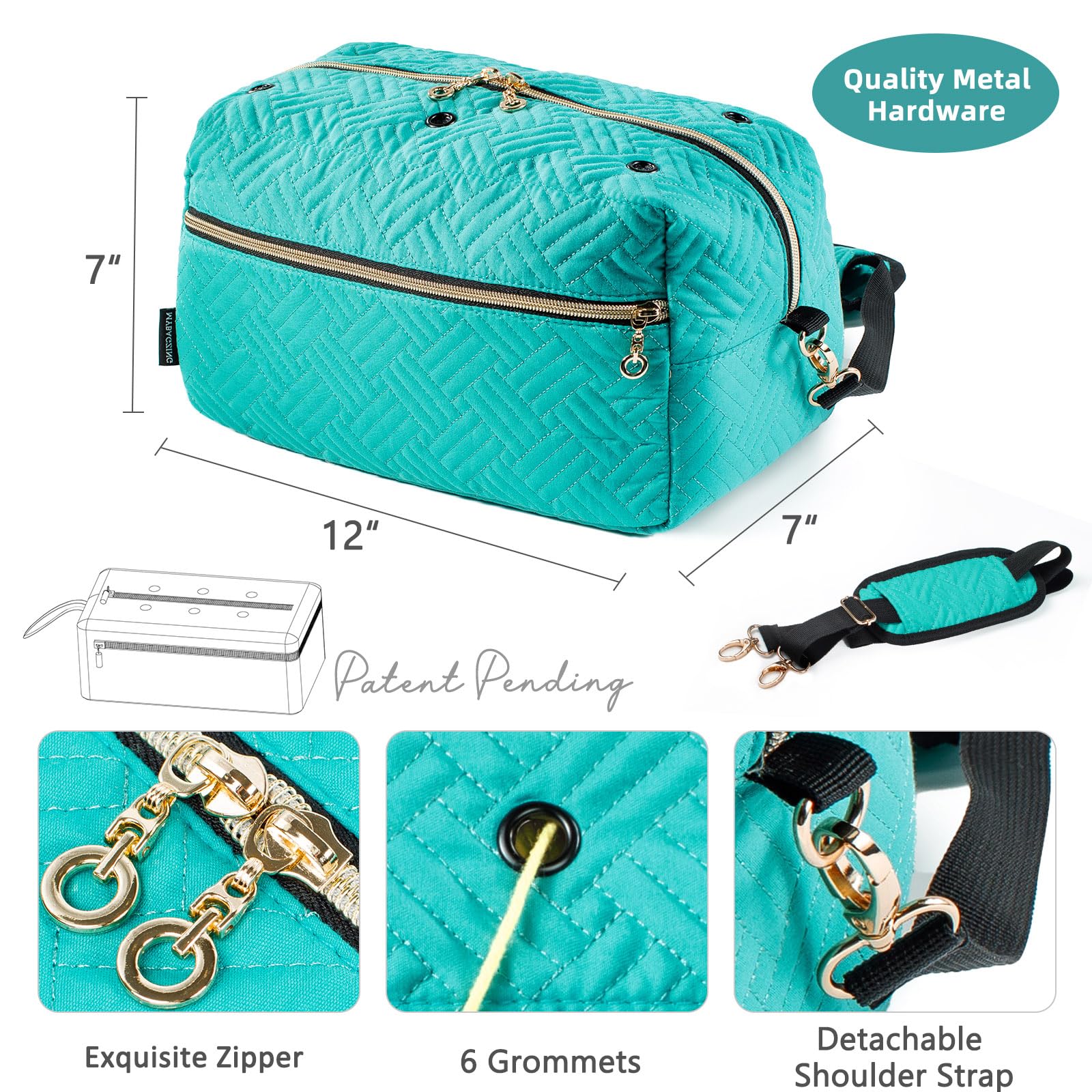 MYBAGZING Crochet Bag Organizer,Knitting Bag for Yarn Storage&Crochet Hooks