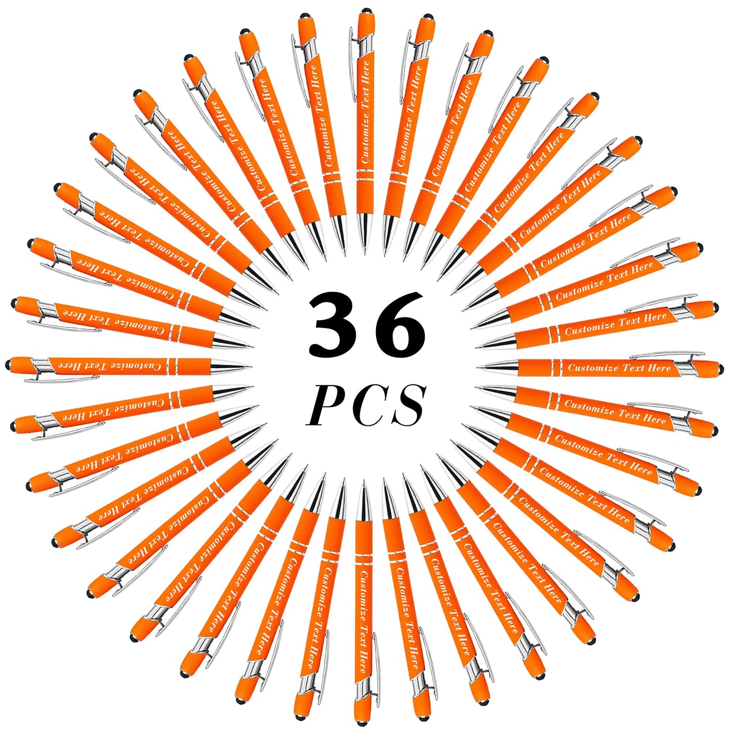Personalized Pens Bulk with Stylus Tip 36 Pcs Custom Engraving Ballpoint Pens with Name Message