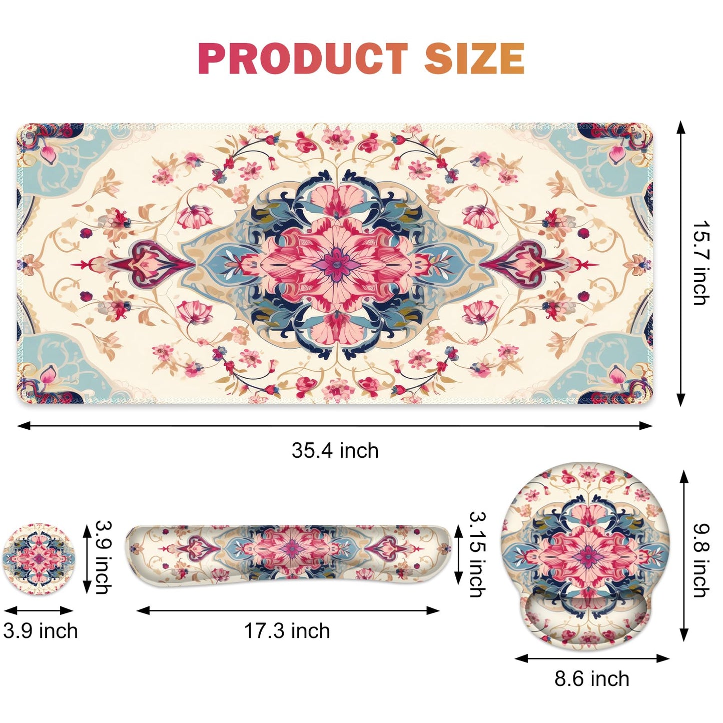 Gaming Mouse Pad, Large Desk Mat Cute Desk Pad Protector, 4in1 XXL Mousepad
