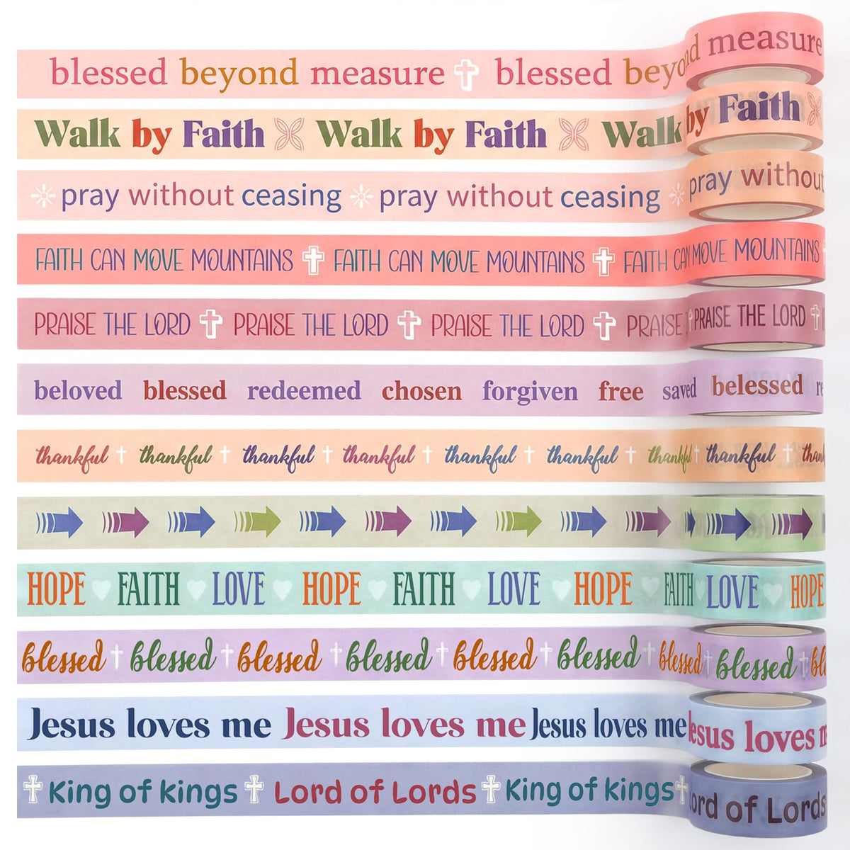 Janlaugh 24 Rolls Christian Washi Tape Back to School Bible Verse Gifts