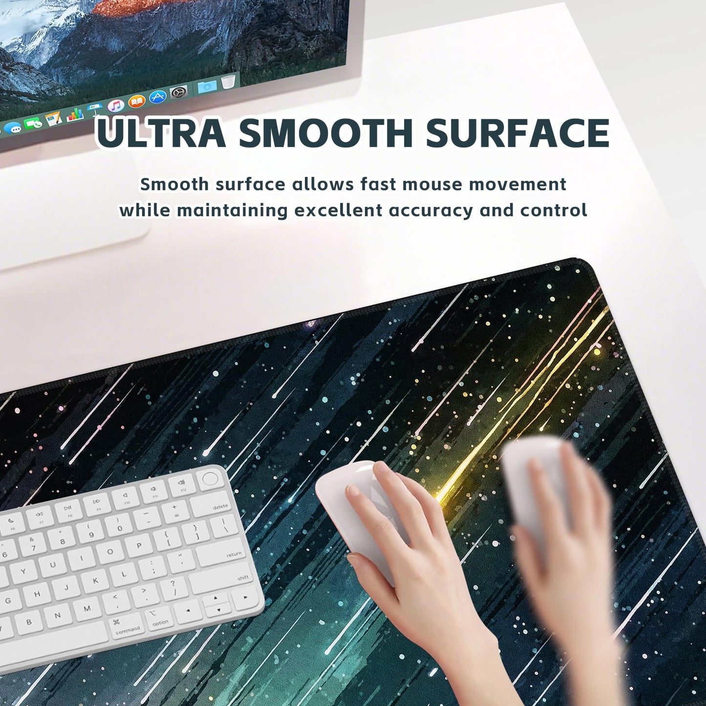 Baziabbo Cute Desk Mat,XXL Extended Large Mouse Pad,Gaming Mousepad with Stitched Edge,Non-Slip