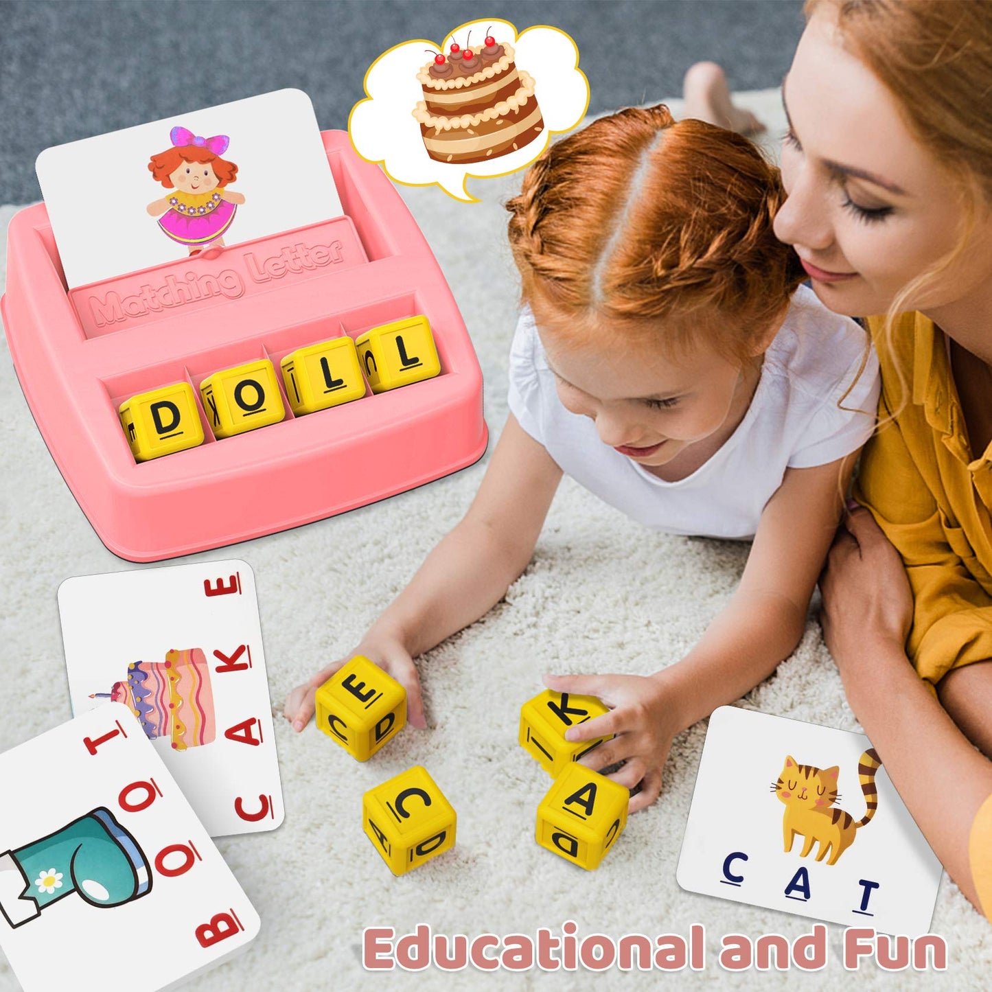 HahaGift Educational Toys for 2-5 Year Old Girl Gifts, Matching Letter Learning Games Activities