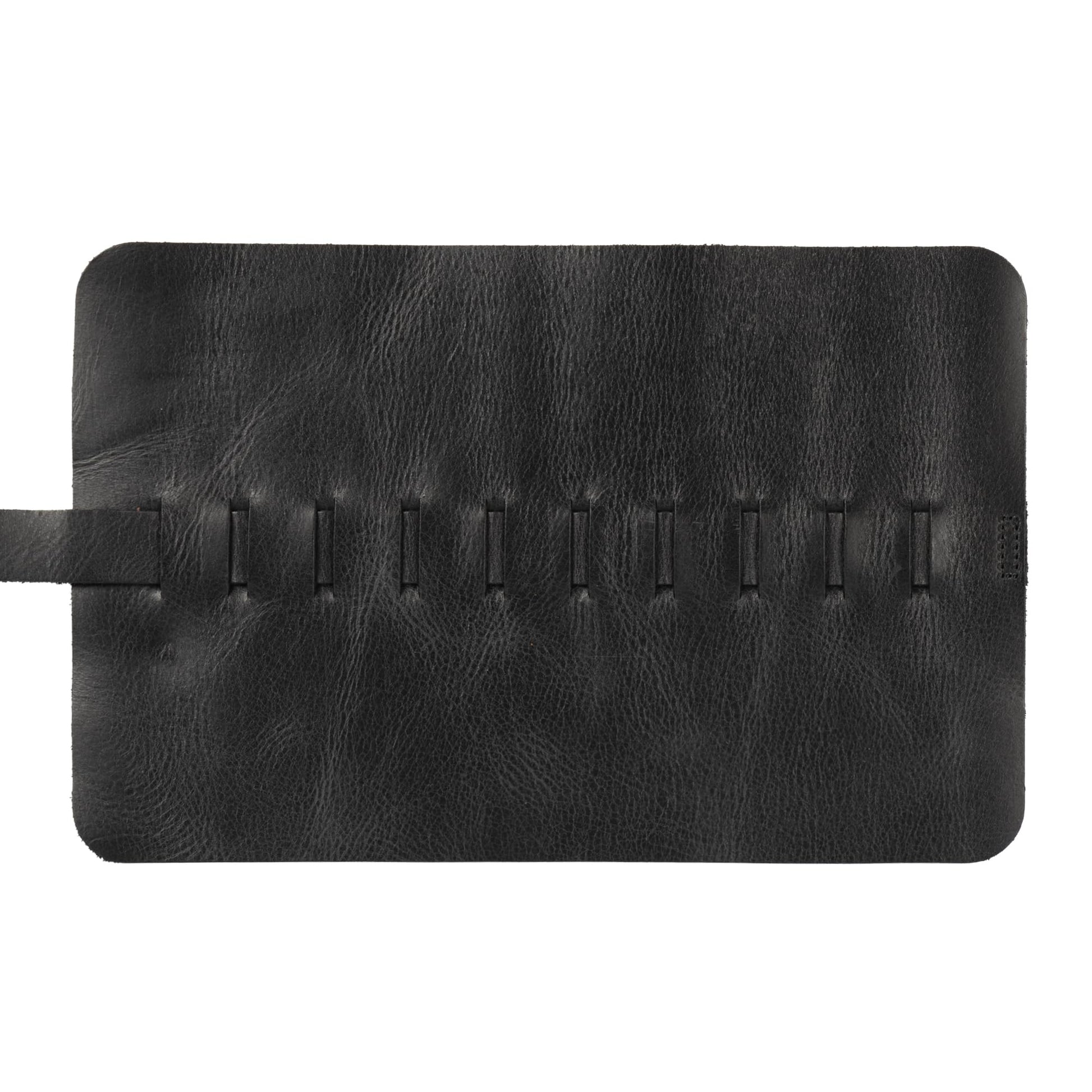 Londo Genuine Leather Retro Pen and Pencil Case - Metal Snap Fastener, Pencil Pouch Stationery Bag