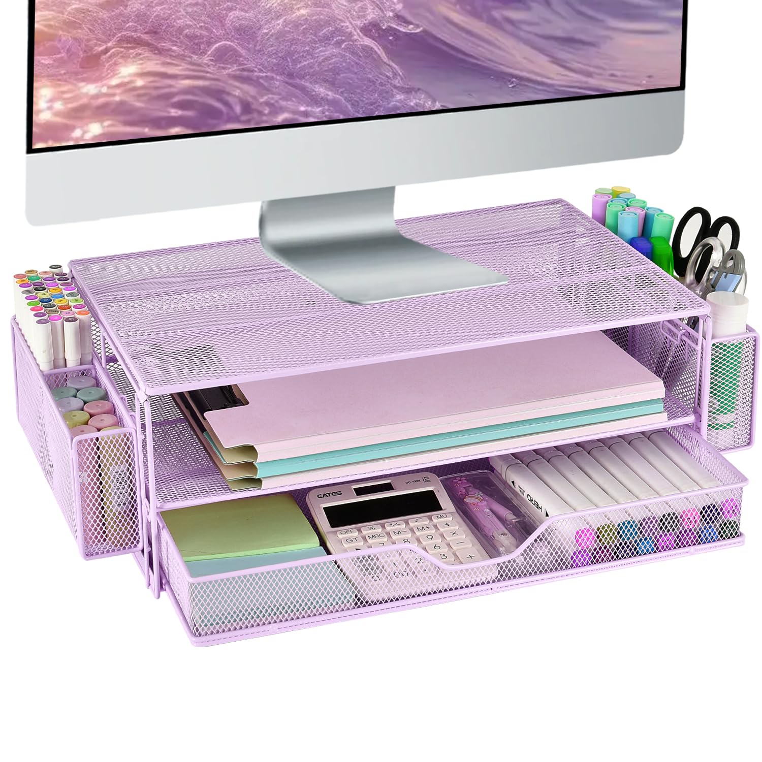 AUPSEN Computer Monitor Stands Riser，2-Tier Desk Organizers and Accessories, Office Desk