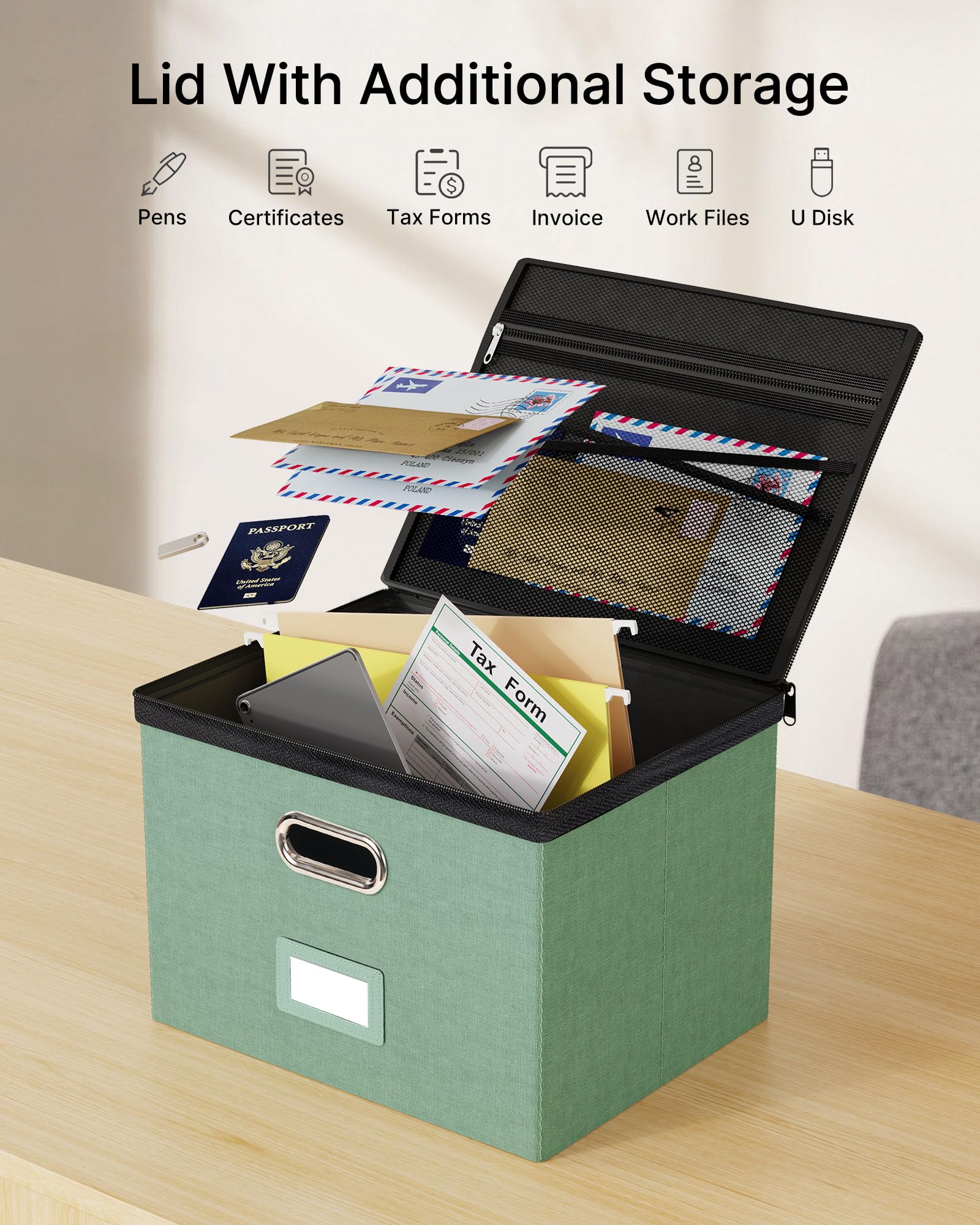 Oterri File Box Large 1-Pack Hanging Organizer for Letter/Legal-Size Folder