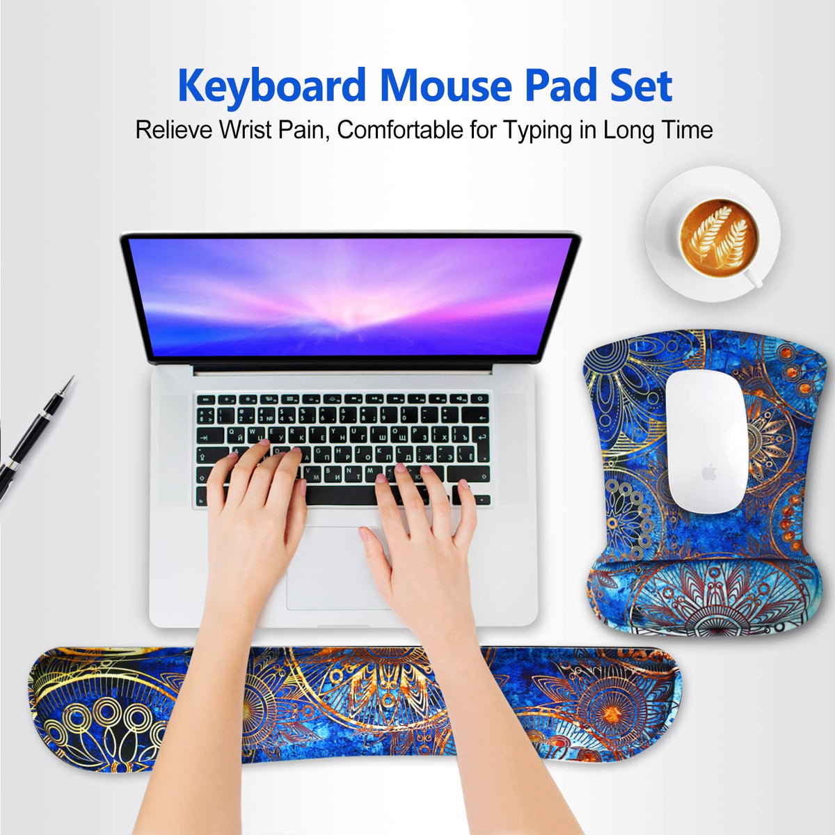 ToLuLu Keyboard Wrist Rest Mouse Pad Support, Gel Ergonomic Mouse Pads for Computer Laptop PC