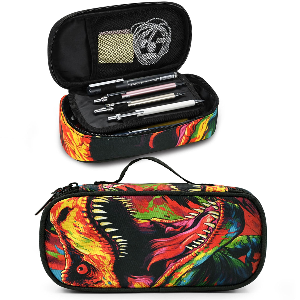 Droerfes Dinosaur Pencil Case Pencil Pouch Large Capacity Pen Bag School Office Organizer