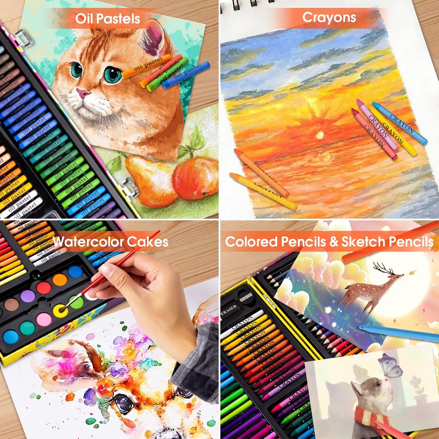 Art Supplies, 180 Pack Art Drawing Coloring Kit for Kids Girls Boys Teens