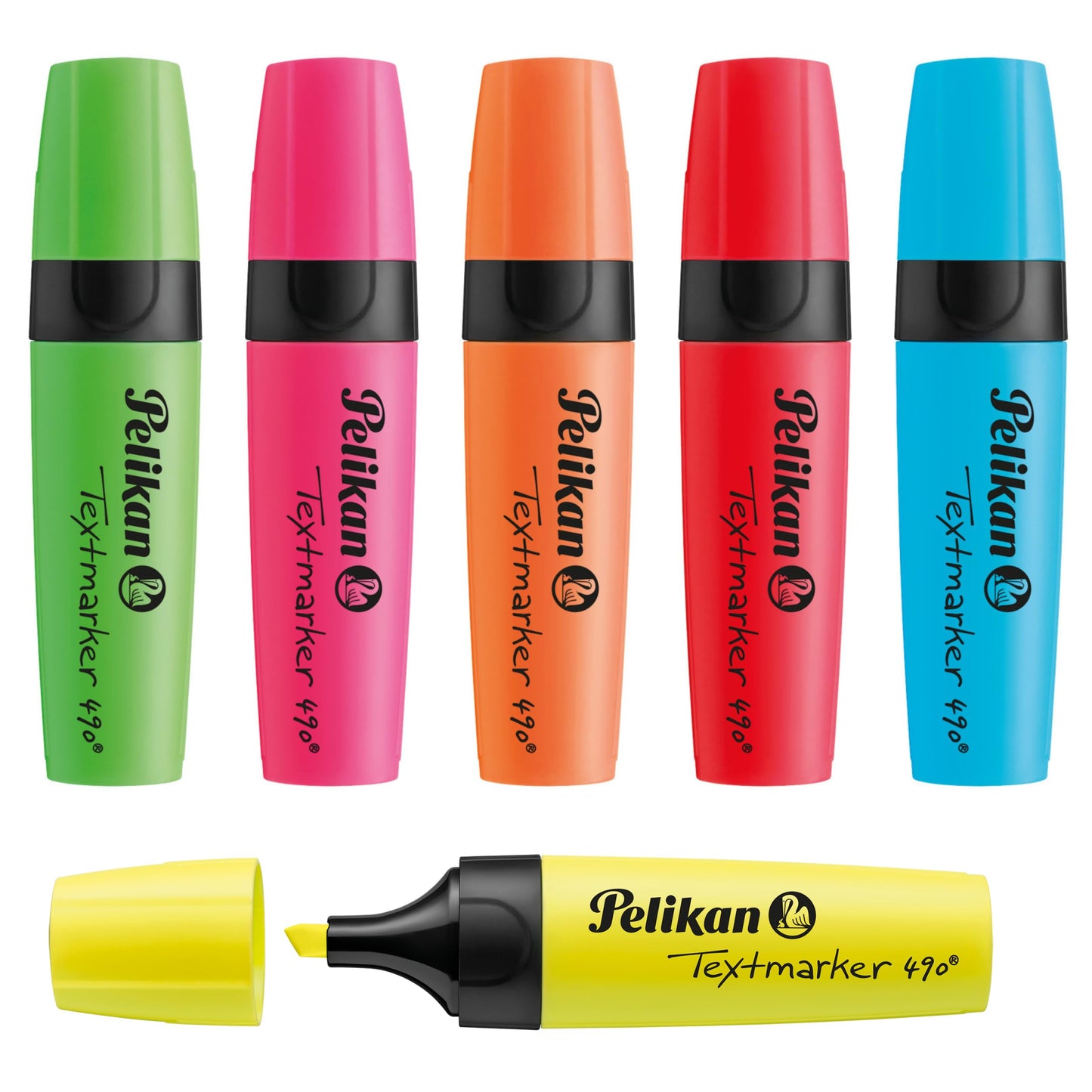 Pelikan Highlighters 490, Assorted Colours, 6 Pack