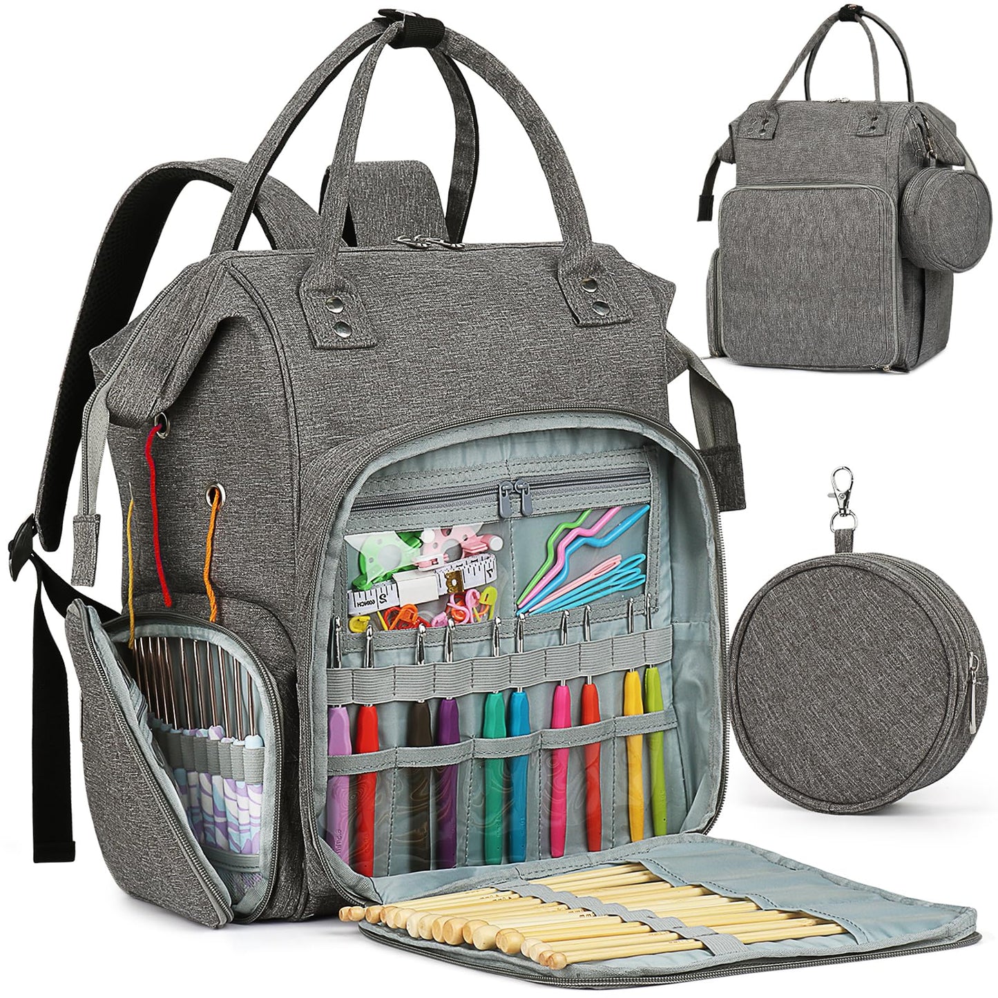 Coopay Huge Crochet Bag, Travel Knitting Bag Yarn Storage Knitting Tote Bag