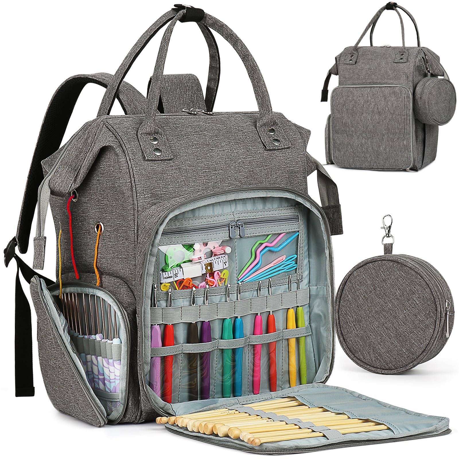 Coopay Huge Crochet Bag, Travel Knitting Bag Yarn Storage Knitting Tote Bag