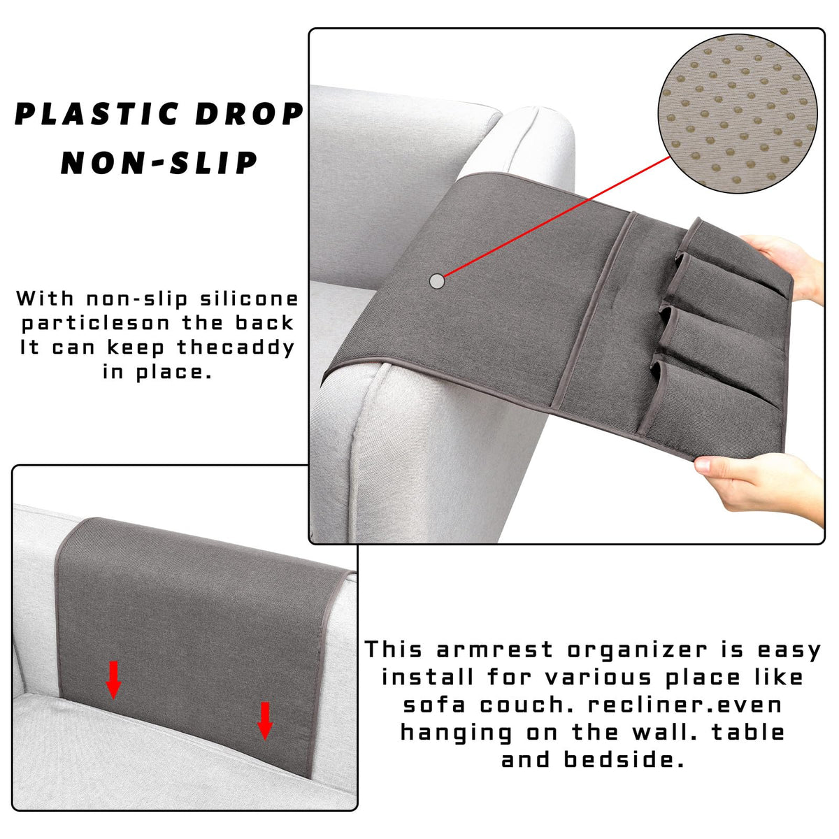Remote Control Holders for Armchairs, Couch Caddy, Featuring Non-Slip Bases