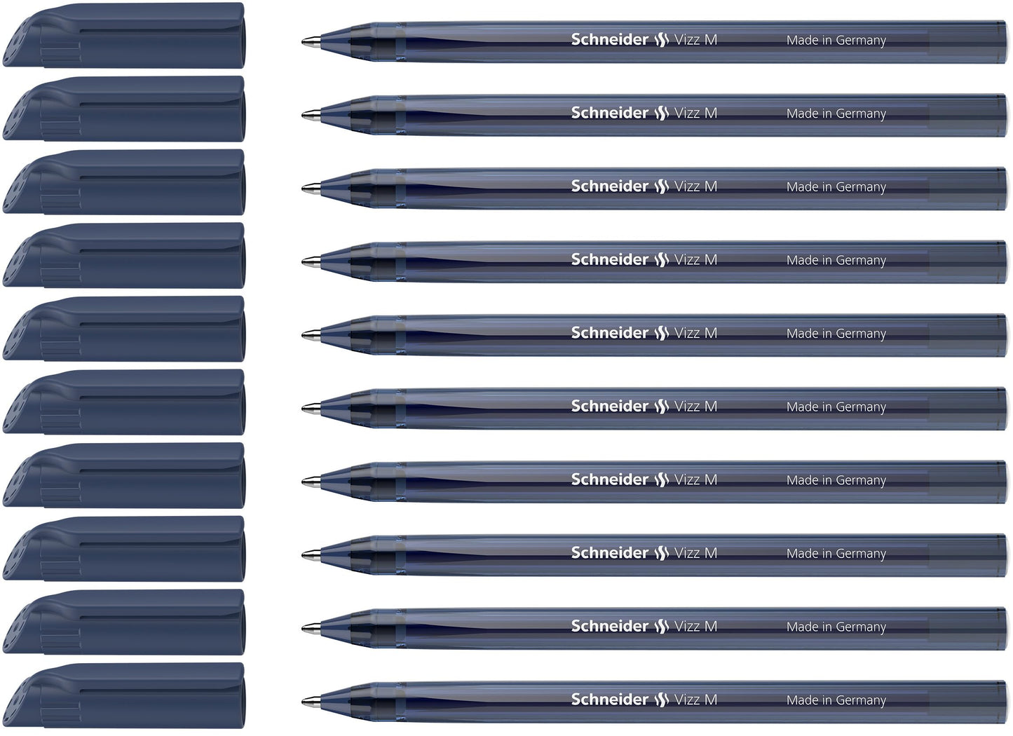 Schneider Vizz 102223 Midnight Blue Ballpoint Pen for Easy and Quick Writing - Ink Colour Barrel