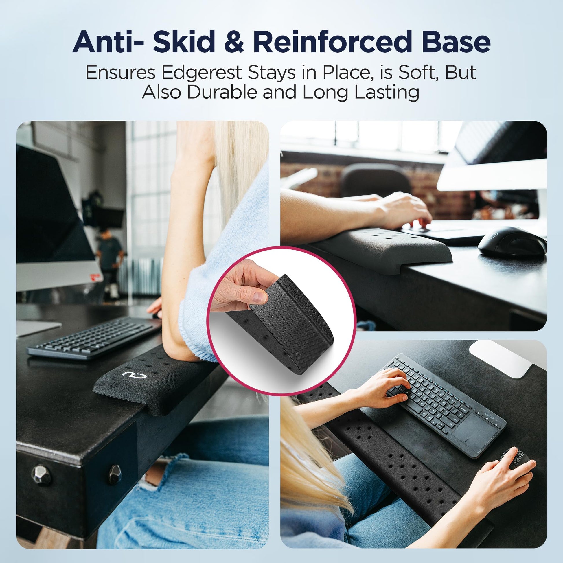 EdgeRest Mini PostureUp L-Shaped Desk Long Wrist Rest Elbow, Forearm & Wrist Comfort Support for