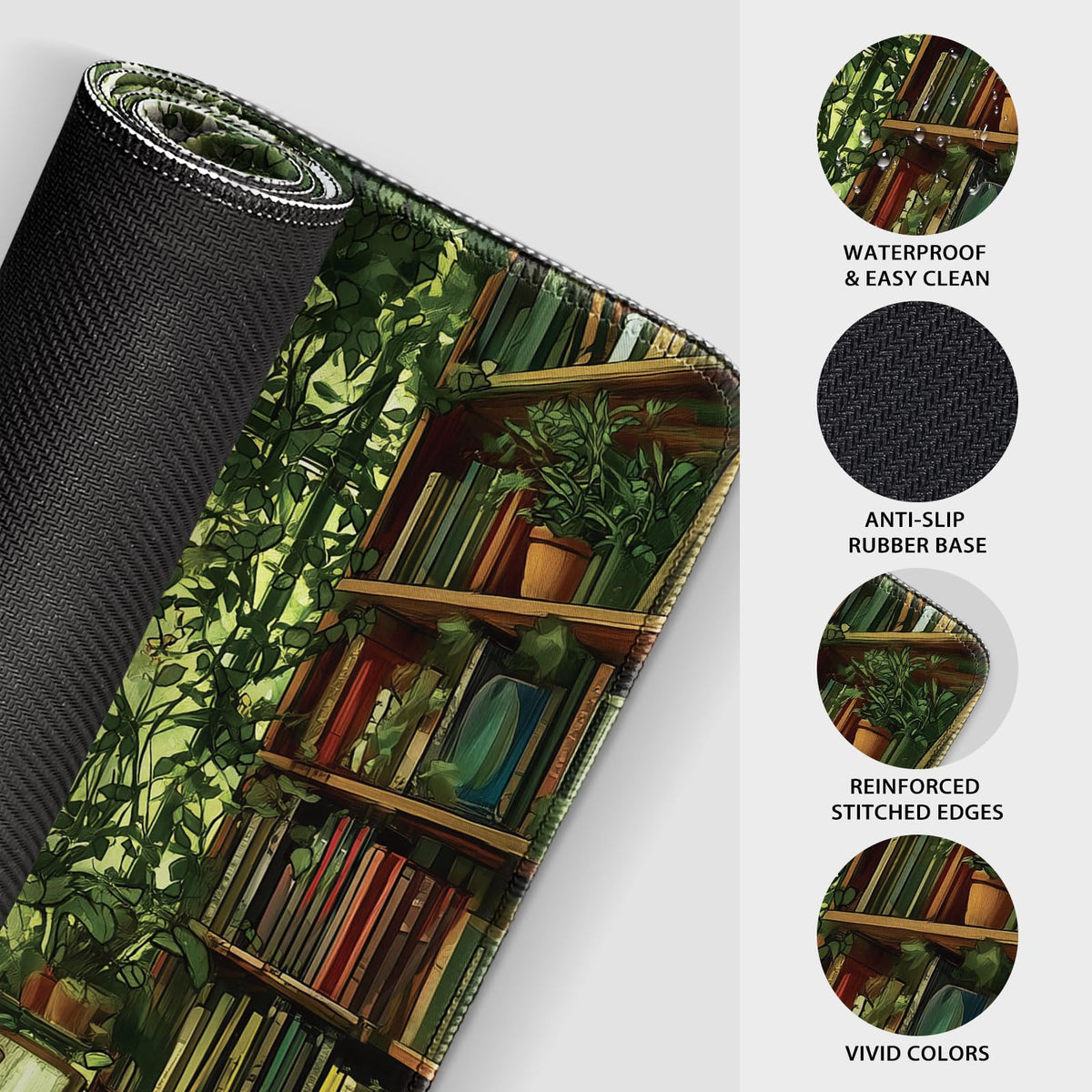 Mcapirivo Large Gaming Mouse Pad Desk Mat 31.5"x15.7" Green Study Room