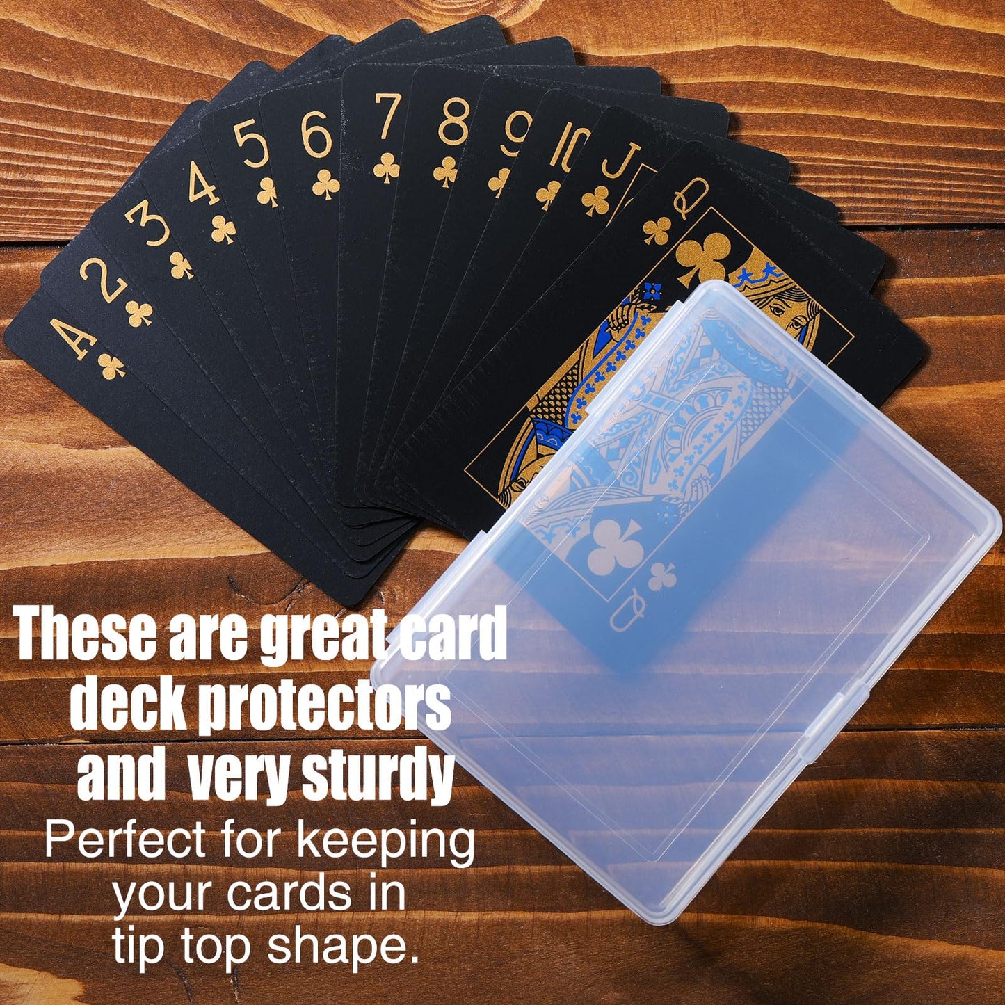 Queekay 36 Pcs Plastic Playing Card Cases Clear Deck Holders Gaming