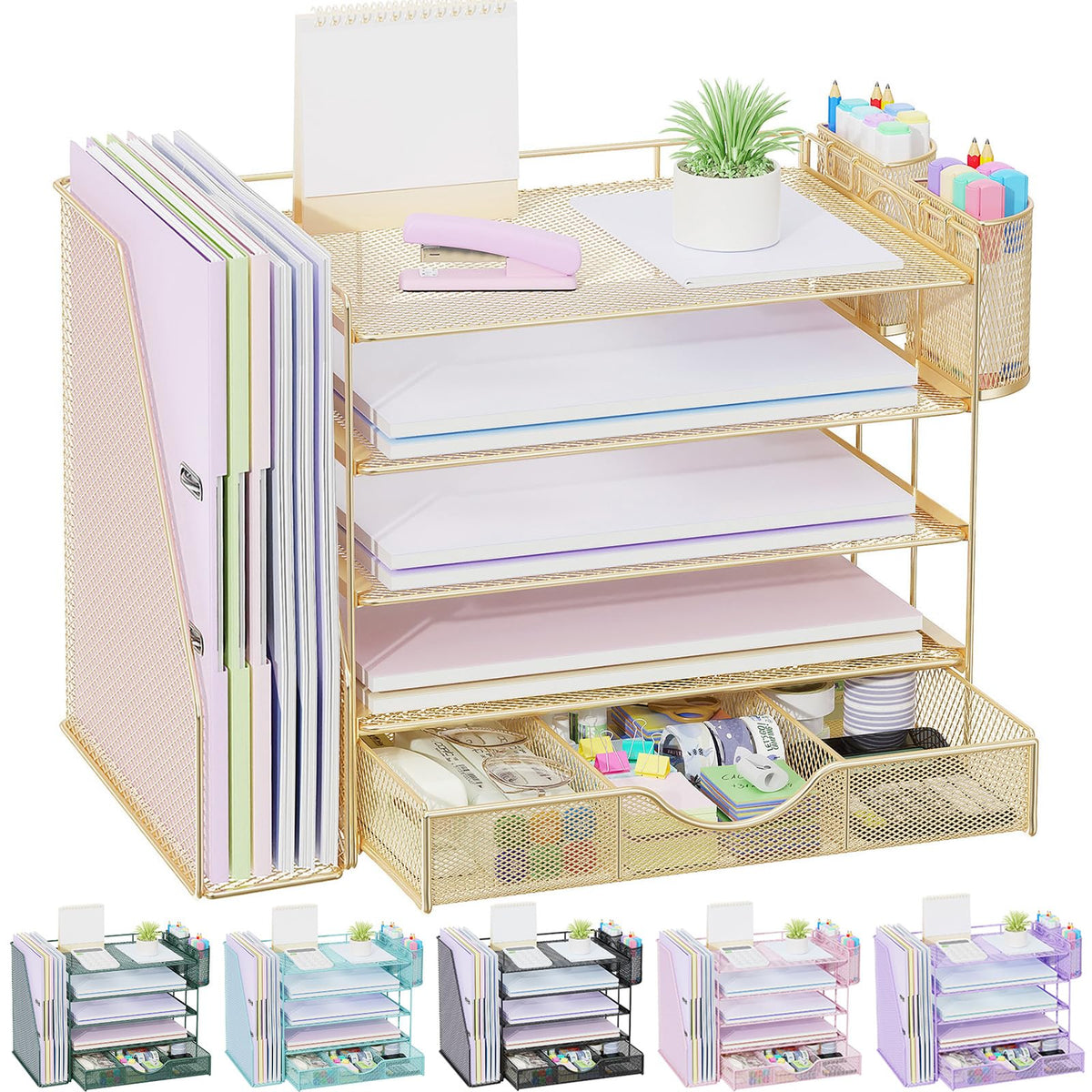 gianotter 5-Tier Desk Organizer with Drawers and File Holders