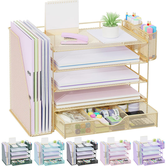 gianotter 5-Tier Desk Organizer with Drawers and File Holders