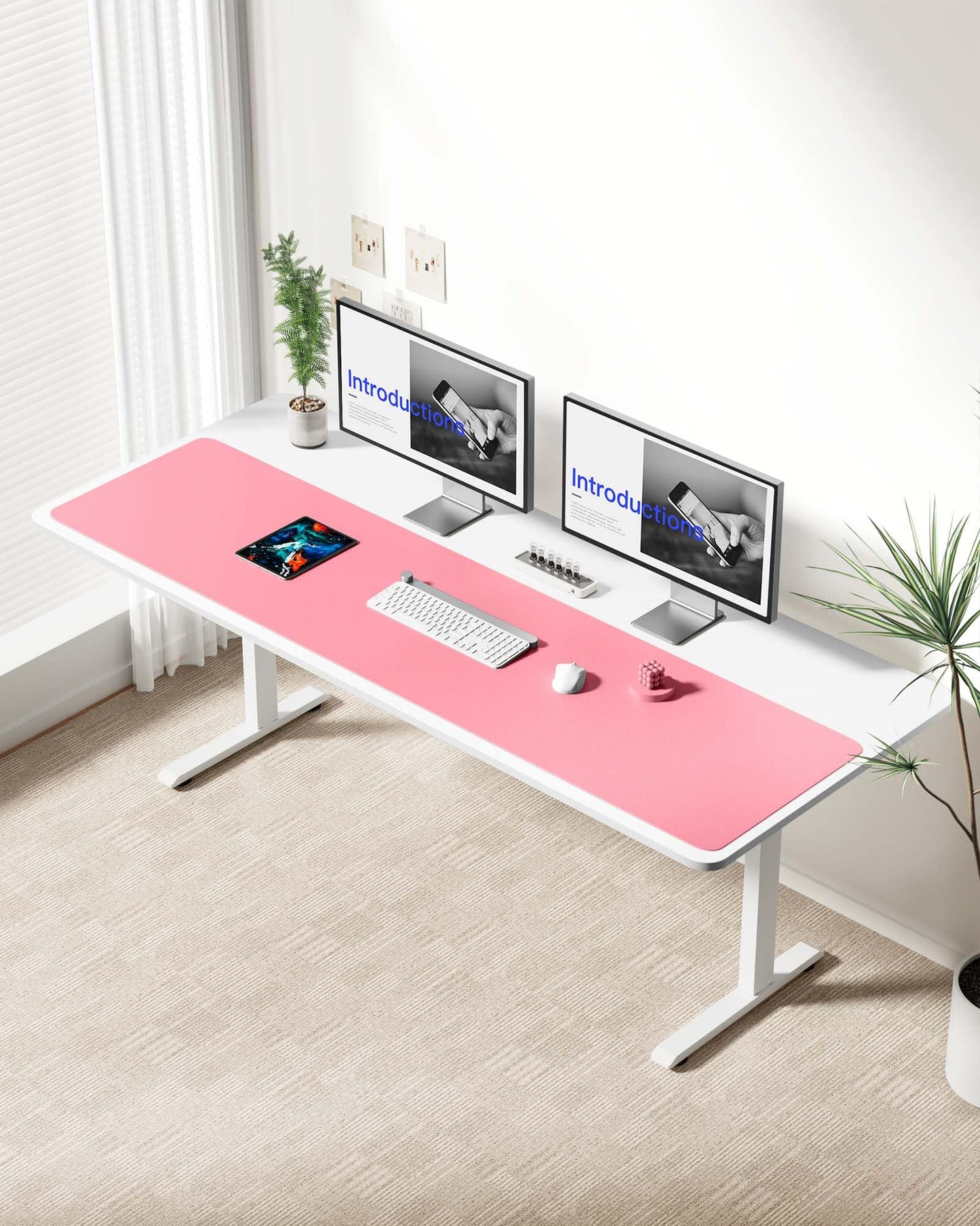 YSAGi Leather Desk Protector, Office Mat, Large Mouse Mat, Non-Slip PU Leather Blotter, Laptop Desk