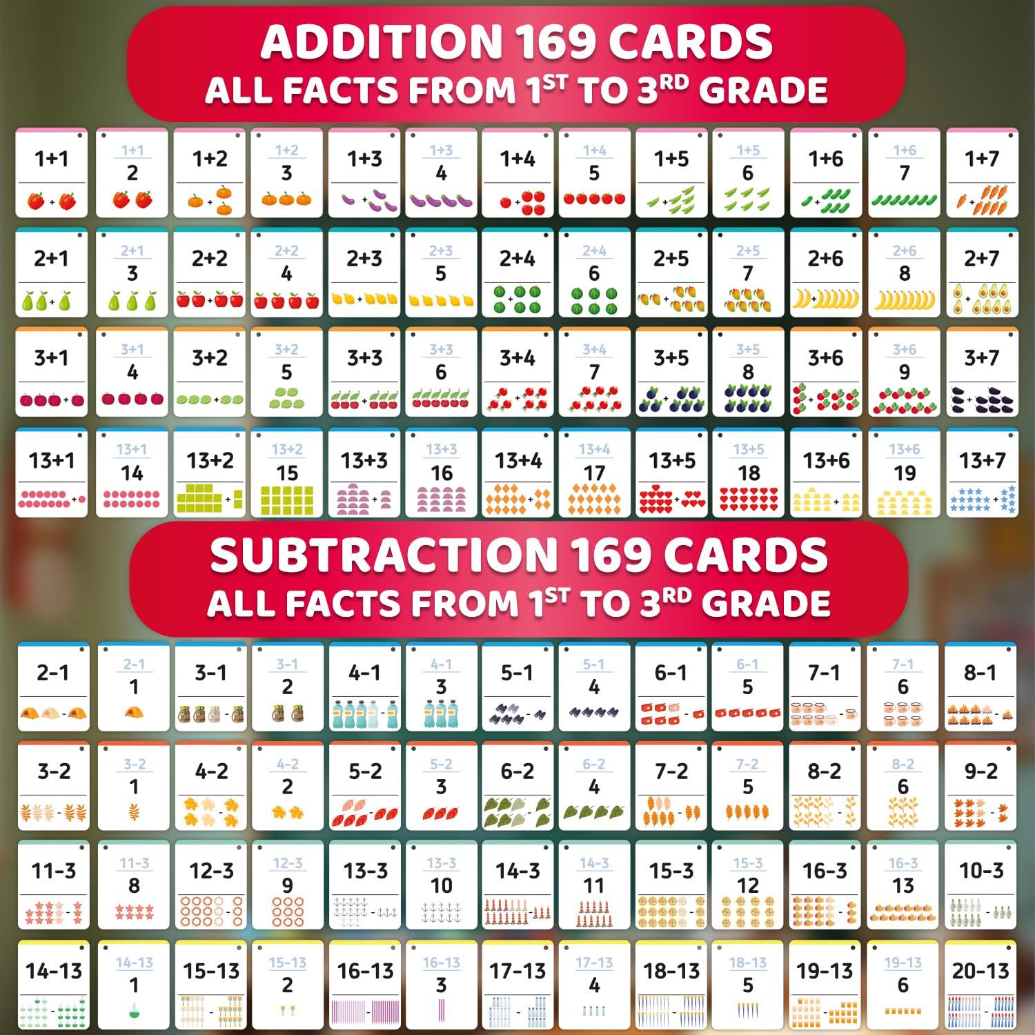 Math Flash Cards for Kids Ages 4-8 - Math Games 1st to 3rd Grade