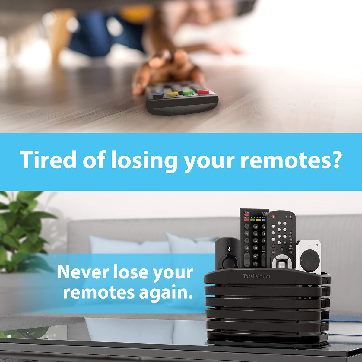 TotalMount Remote Control Holder – Premium Quality – Extra Stable – L Black