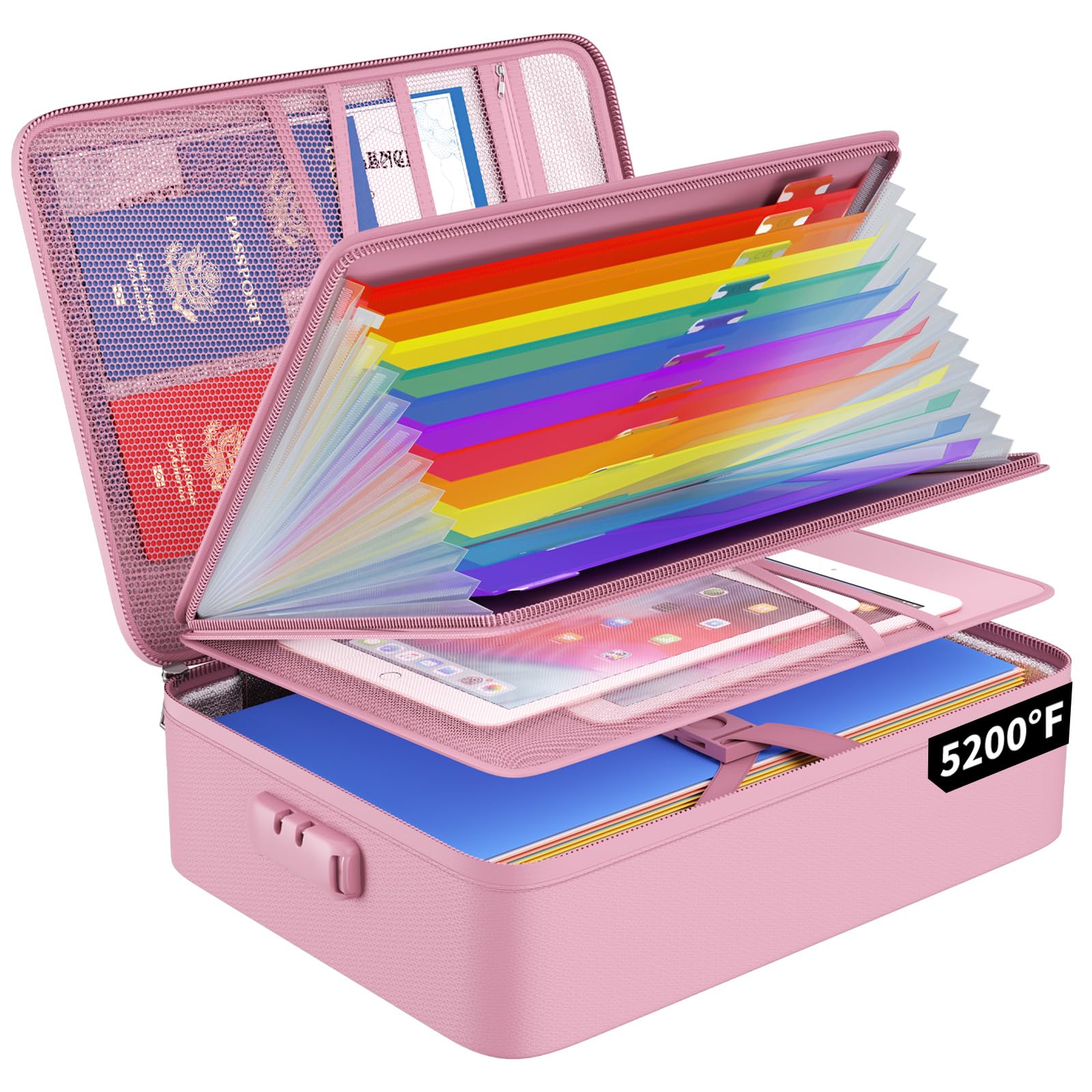 ENGPOW Fireproof File Organizer Bag with 13 Pockets Accordion File Folder