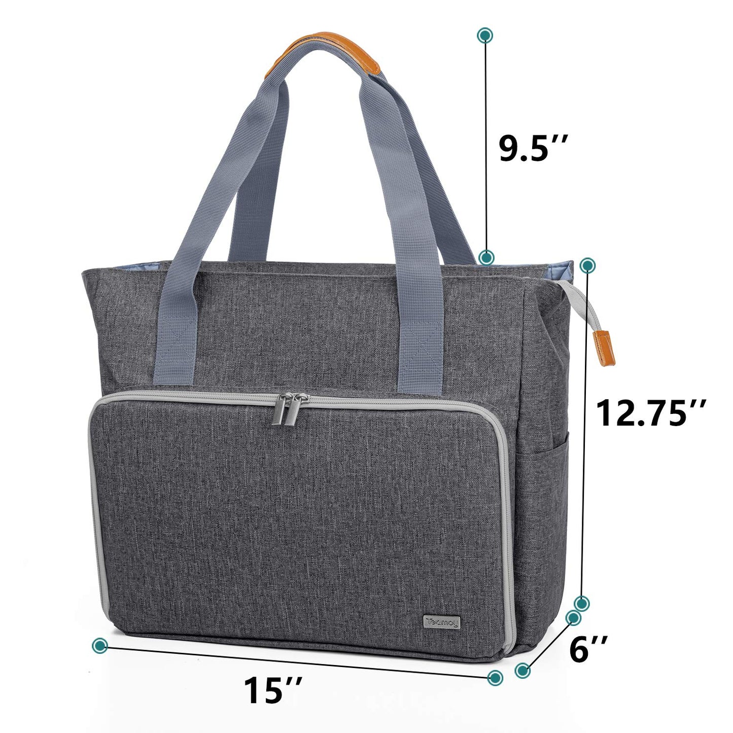 Teamoy Knitting Bag Tote, Yarn Storage Bag Crochet Organizer, Gray