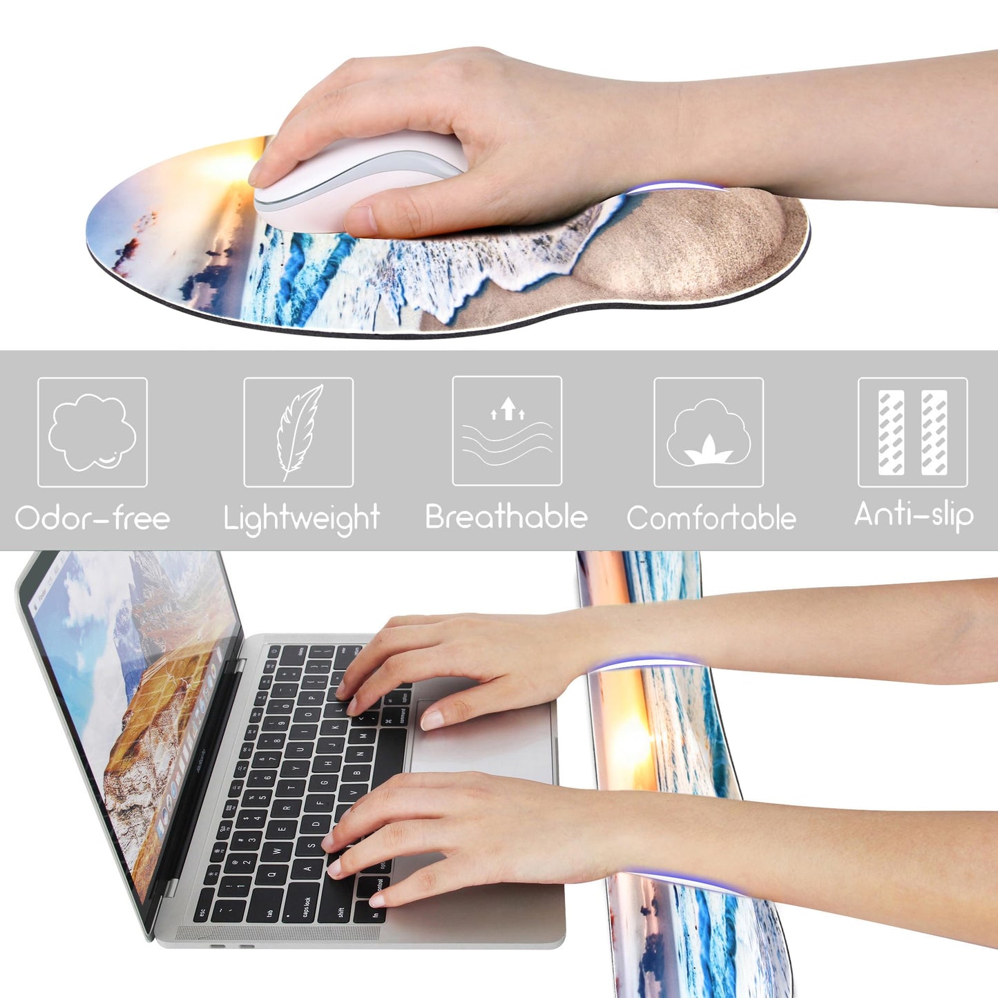 Ergonomic Mouse Pad with Wrist Rest and Keyboard Wrist Rest, Mousepad