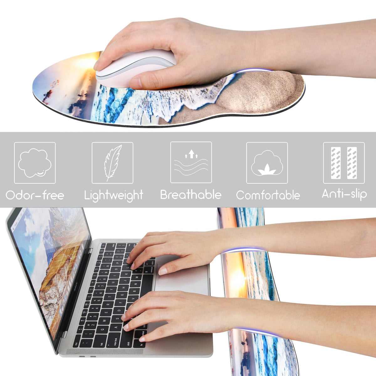 Ergonomic Mouse Pad with Wrist Rest and Keyboard Wrist Rest, Mousepad