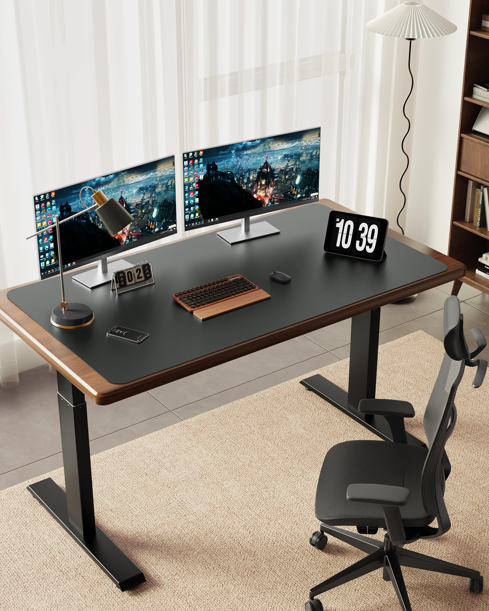 YSAGi 35.4" x 17" Large PU Leather Desk Mat for Keyboard and Mouse - Waterproof Non-Slip Desk Pad