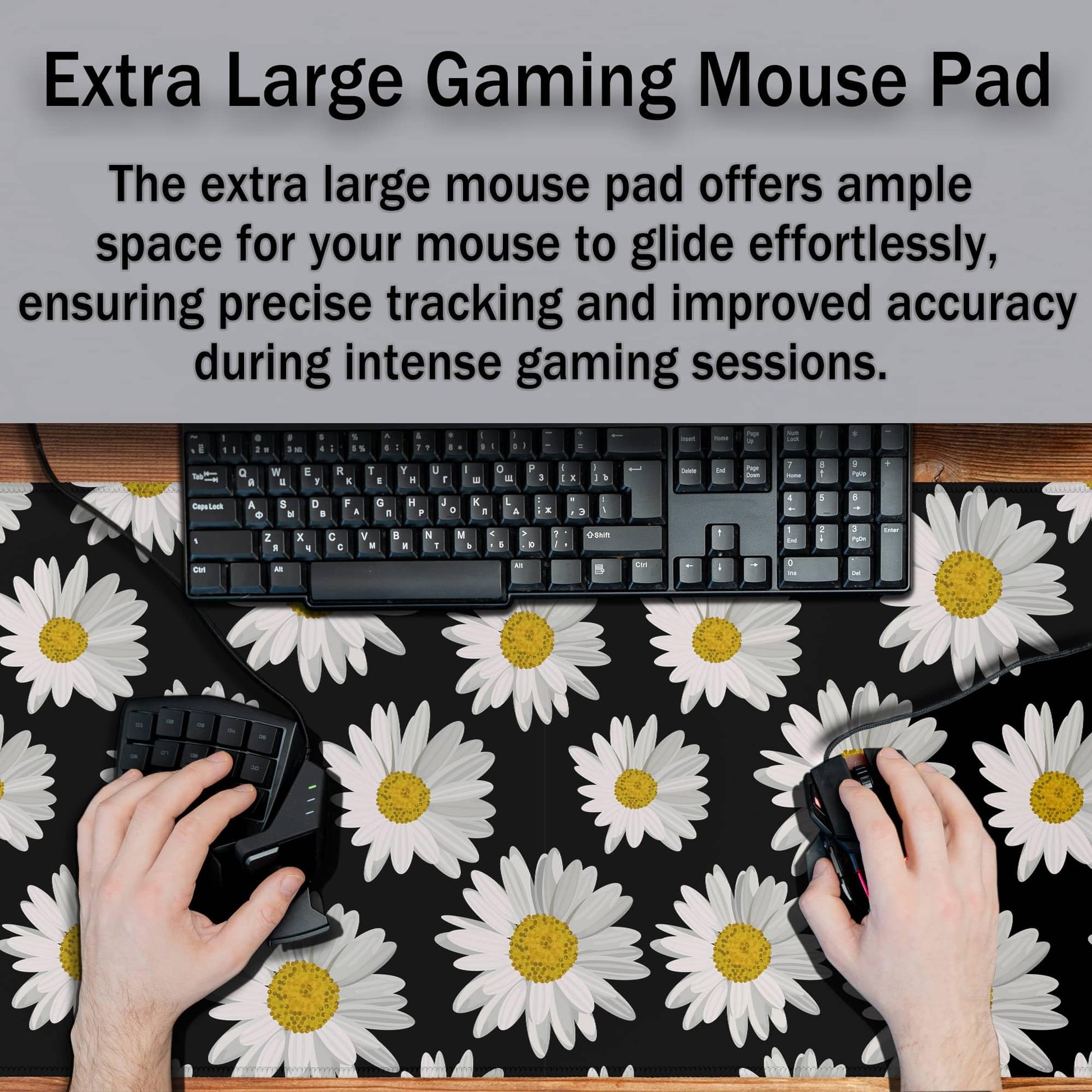 Samgula Big Mouse Pad Black Desk Pad Large Gaming Mousepads Pc Mouse Pads Office Items Non-Slip