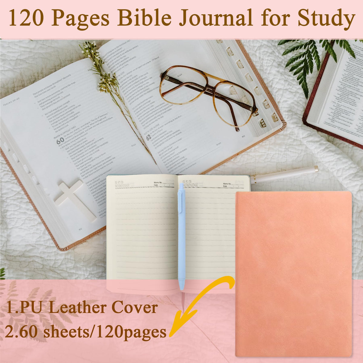 YOJO Bible Study Supplies,Bible Journaling Kit with Journal,6 No Bleed Highlighters,5 Gel Pens,75