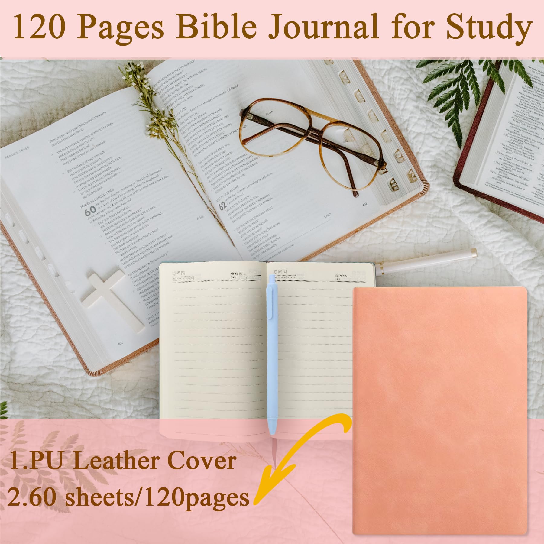 YOJO Bible Study Supplies,Bible Journaling Kit with Journal,6 No Bleed Highlighters,5 Gel Pens,75