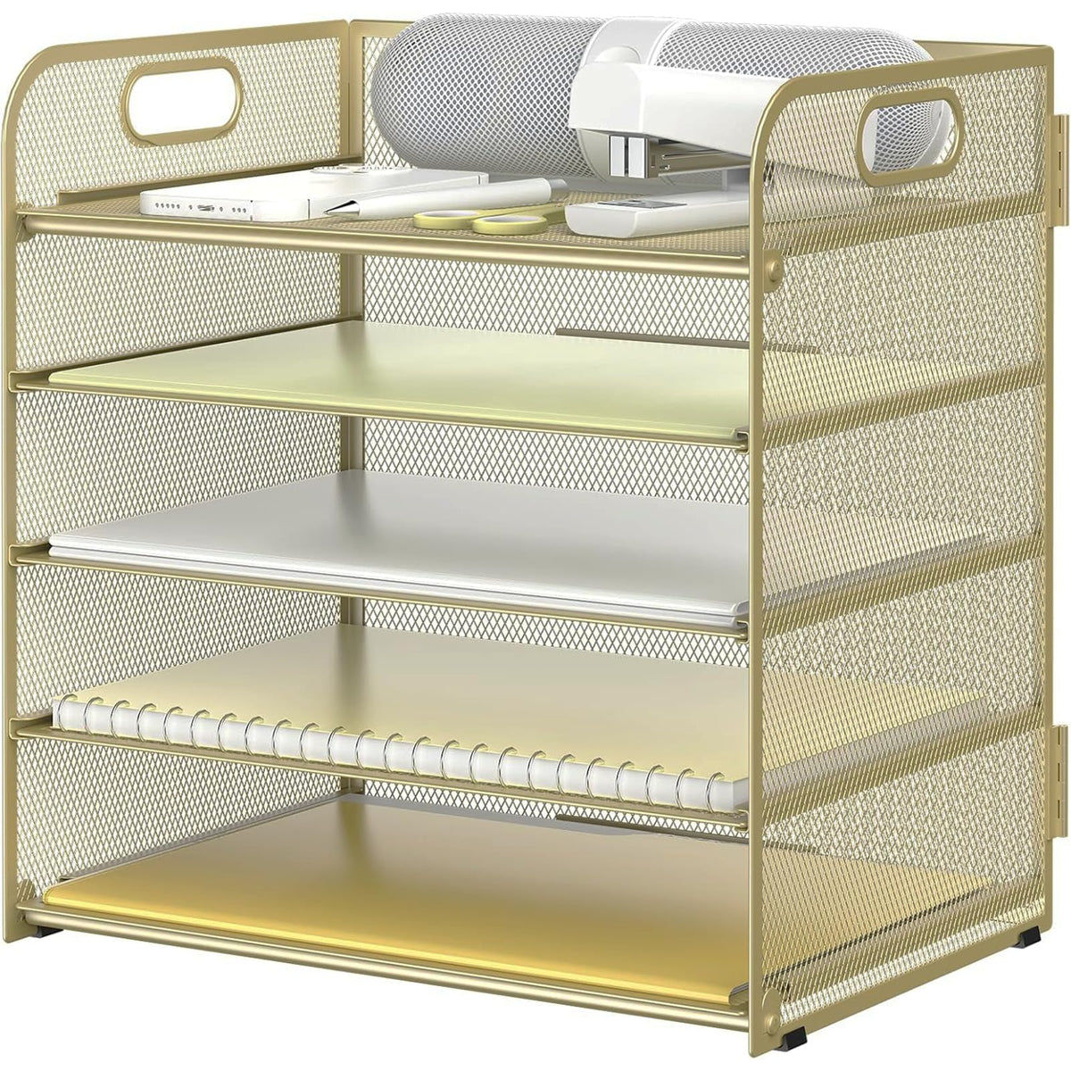 Sinboun Letter Tray Paper Organizer 5-Tier Desk Organizer File Organizer Paper Holder with Handle