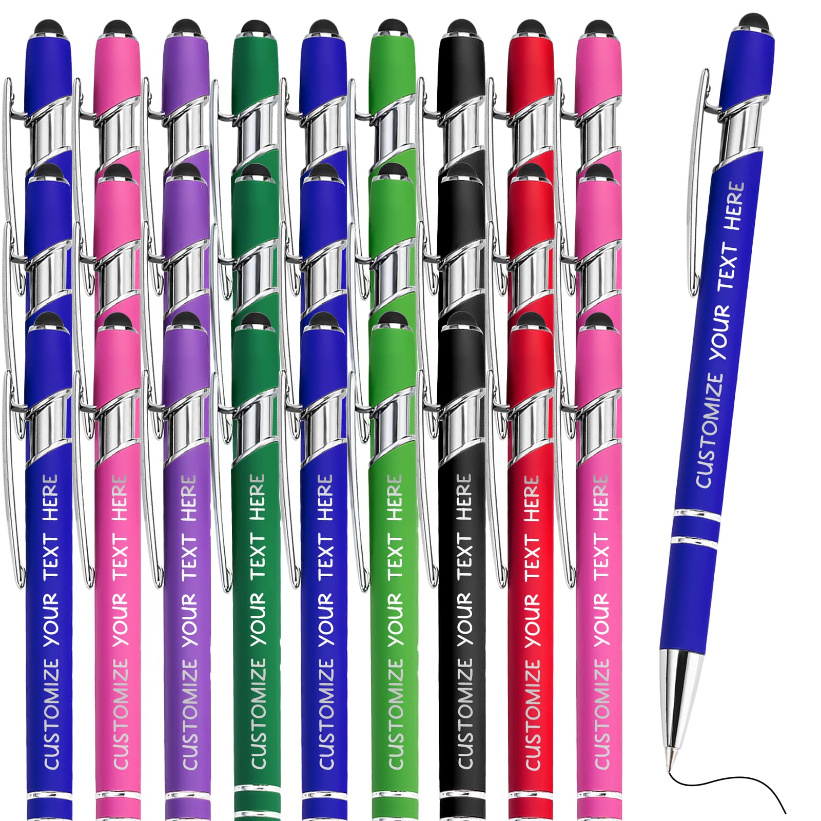 Fadace Up to 500 Pcs Personalized Pens Bulk Custom Customized Pen with Stylus Free Engraving