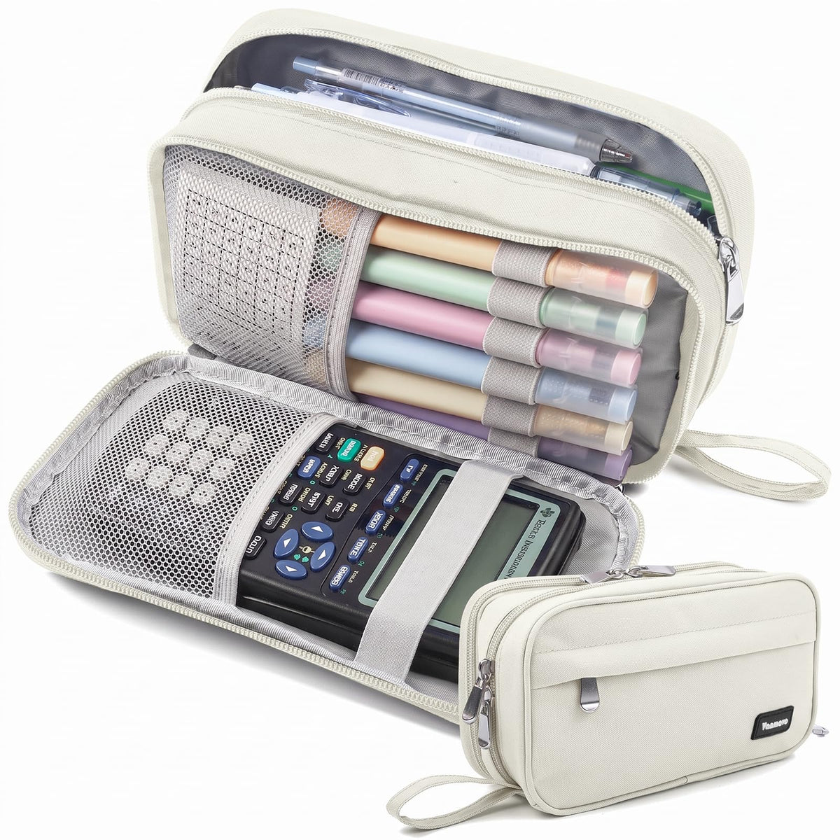 Pencil Case Big Capacity Pen Pouch Large Storage Holder Marker Pen Bag Durable 3 Compartment School