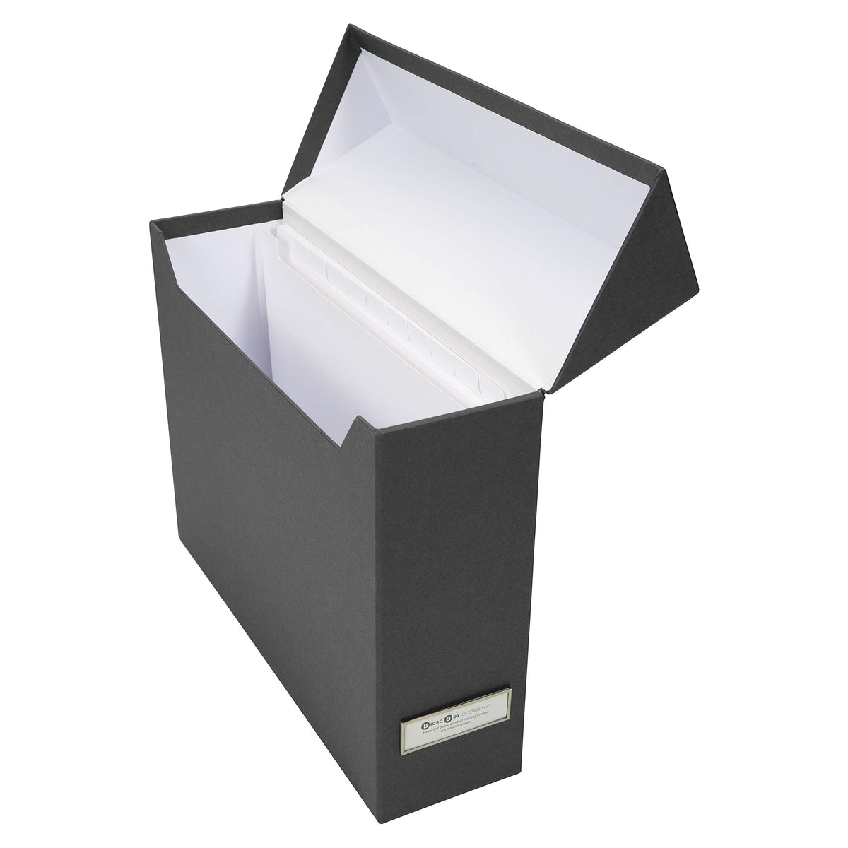 Bigso Lovisa Fiberboard Label Frame 12 File Storage Box - Document Organizer for Important