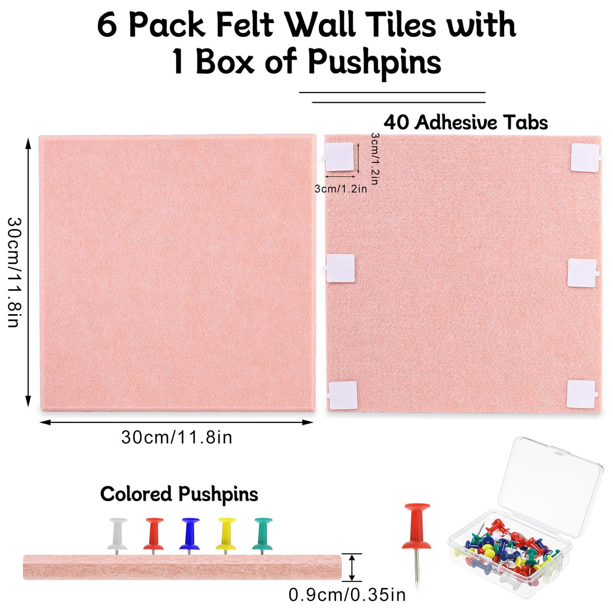 Large Cork Board 36" x 24", 6 Pack Felt Bulletin Board, Pin Boards