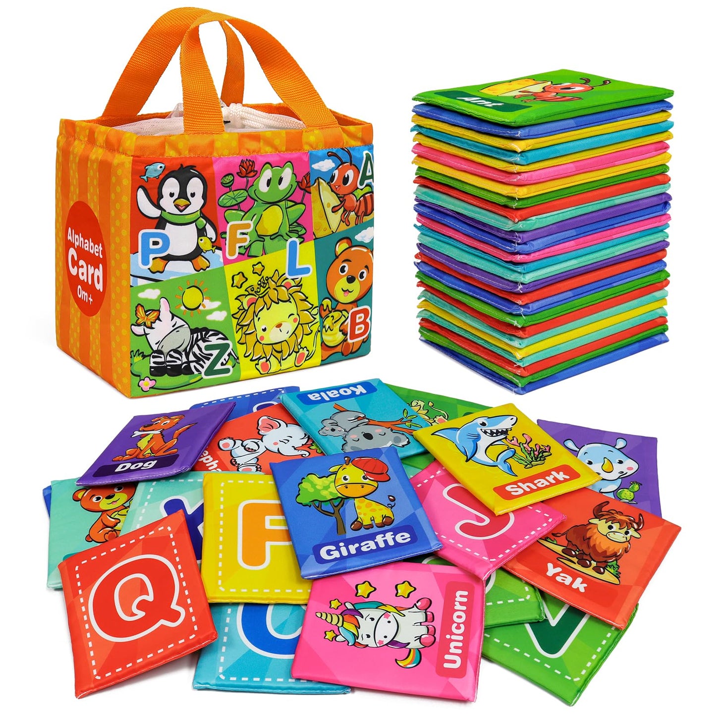 Dr.Rapeti ABC Flash Cards, Soft Alphabet Cards, 26pcs ABC Alphabet Cards